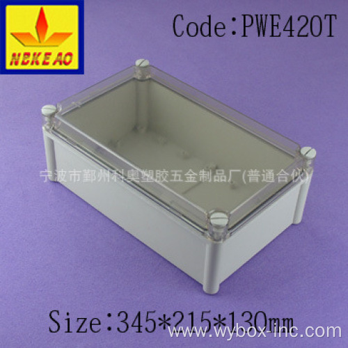 Outdoor electronics enclosure waterproof enclosure box for electronic waterproof plastic enclosure PWE420T with size 345*215*130